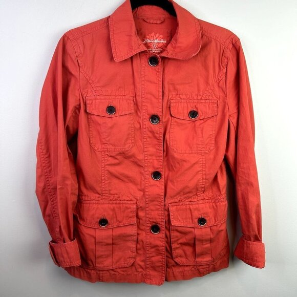 Eddie Bauer 100% cotton orange jacket size small - Picture 1 of 6